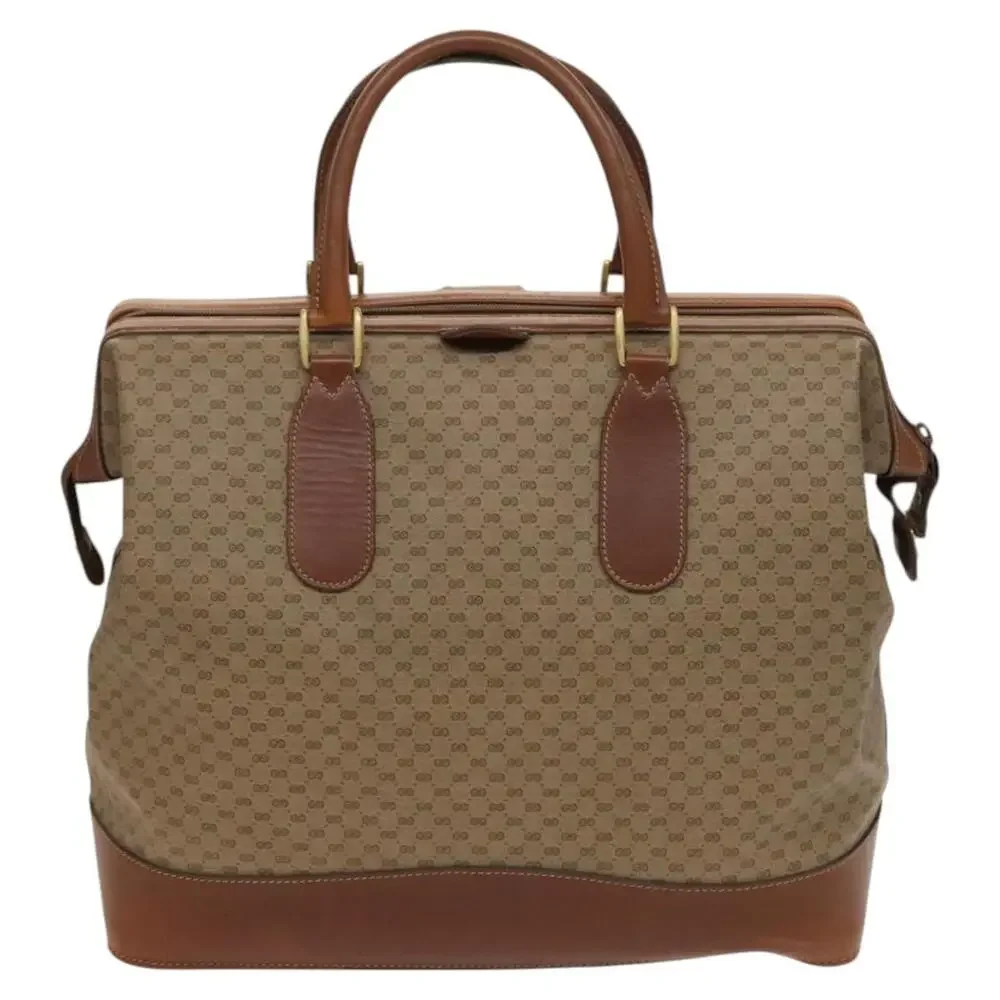 GUCCI Micro GG Supreme Boston Bag Pvc Beige Gold 012 024 0467 45